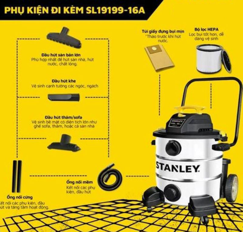 Máy hút bụi công nghiêp Stanley SL19199-16A - Hàng chính hãng