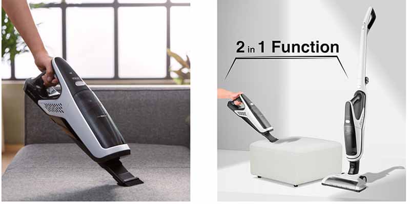 Thiết kế 2 trong 1, có thể sử dụng được chế độ dạng đứng hoặc cầm tay.