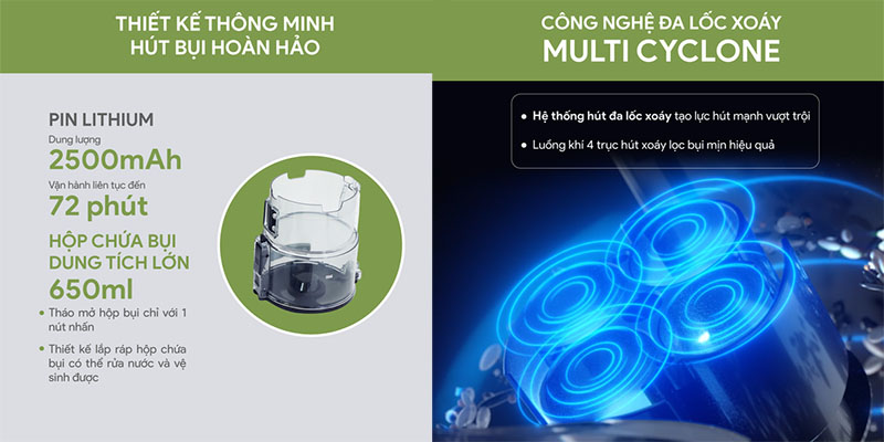 Máy hút bụi không dây BlueStone VCB-8086 - Hàng chính hãng