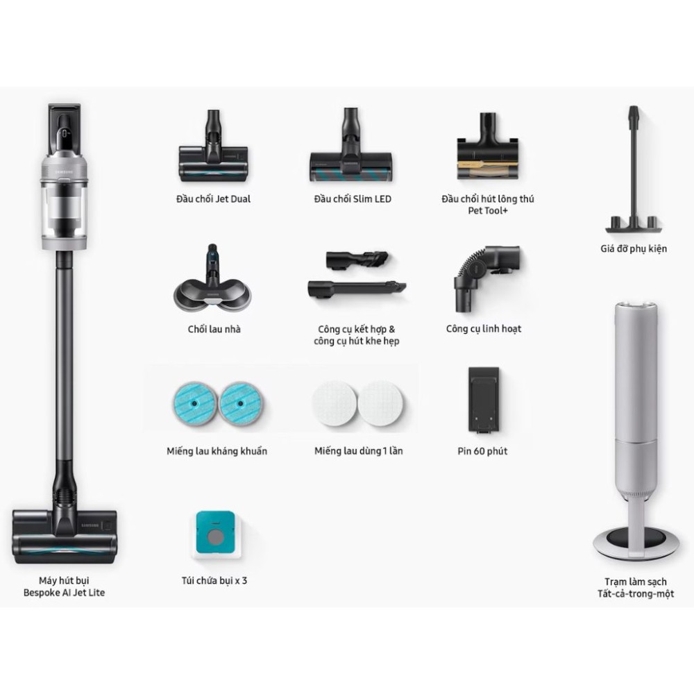 Máy hút bụi không dây Samsung VS80F28DBP/SV - Hàng chính hãng