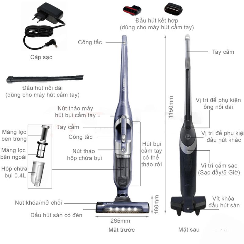 Máy hút bụi không dây Bosch BCH3K2851 - Hàng chính hãng