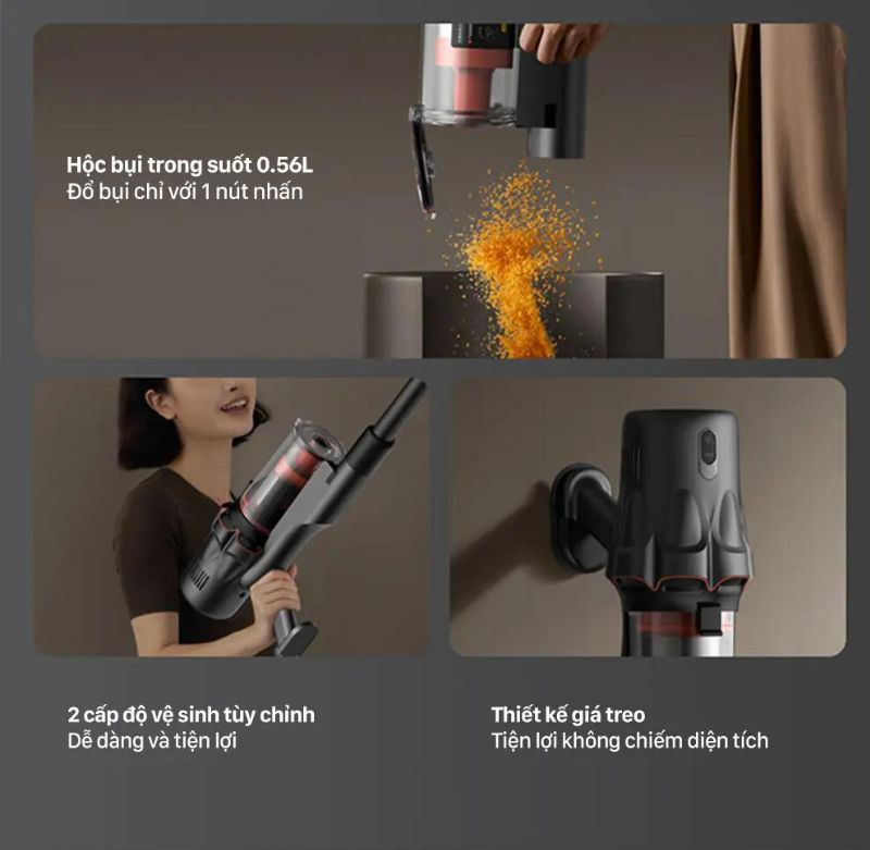 Máy hút bụi cầm tay không dây Deerma T30W - Hàng chính hãng