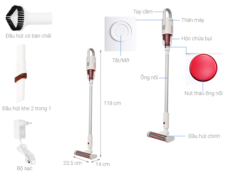 Máy hút bụi cầm tay không dây Deerma VC20 PLUS - Hàng chính hãng