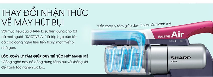 Máy hút bụi không dây Sharp EC-A1RA - Hàng chính hãng