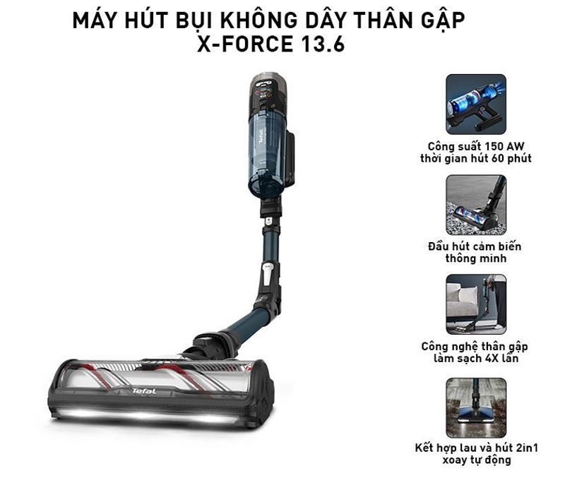 Máy hút bụi không dây Tefal Force13.6 - Hàng chính hãng