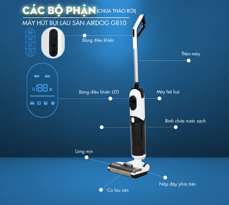 Máy hút bụi lau nhà Airdog GT810 - Hàng chính hãng