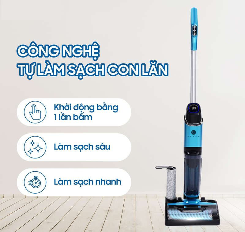 Máy hút bụi lau nhà thông minh Ultty SCW18 kiểu dáng nhỏ gọn, dễ dàng cầm nắm và di chuyển