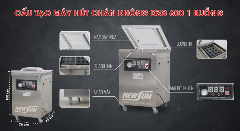 Máy hút chân không Newsun DZQ600 Promax - Hàng chính hãng