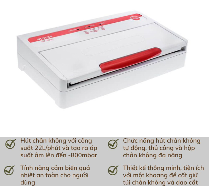 Máy hút chân không Status SV 2000 - Hàng chính hãng