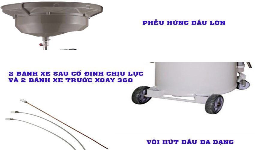 Các bộ phận của máy hút dầu thải ô tô khí nén HPMM HD-3297