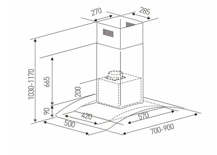 Máy hút khói khử mùi Arber AB-700EA - Hàng chính hãng