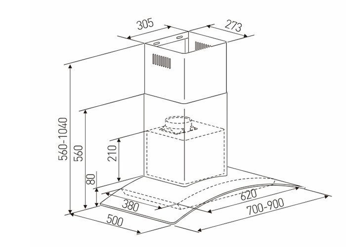Máy hút khói khử mùi Arber AB-700F - Hàng chính hãng