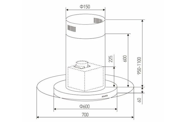 Máy hút khói khử mùi Arber AB-700T - Hàng chính hãng