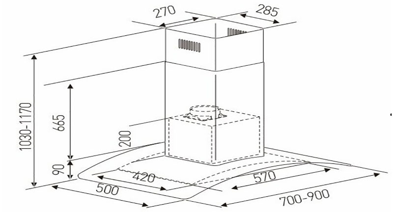 Máy hút khói khử mùi Arber AB-701SL - Hàng chính hãng