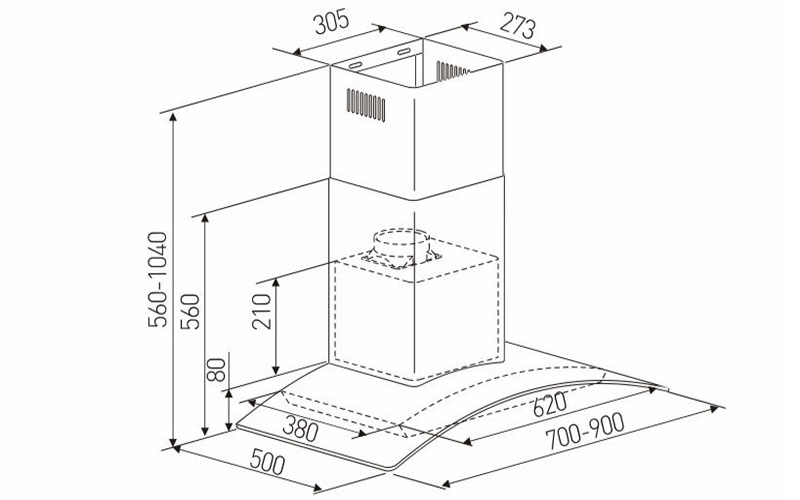 Máy hút khói khử mùi Arber AB-900L - Hàng chính hãng