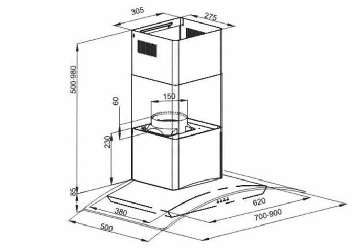 Máy hút khói khử mùi Arber AB-900M - Hàng chính hãng