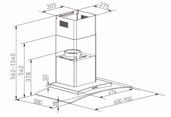 Máy hút khói khử mùi Arber AB-900Q - Hàng chính hãng
