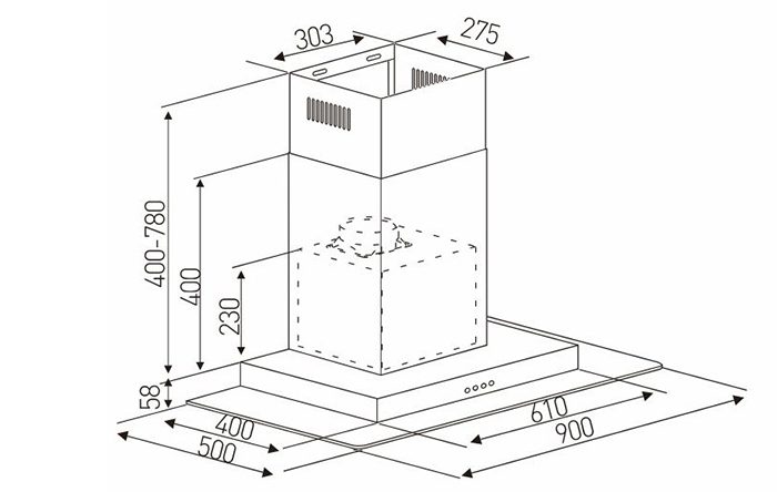 Máy hút khói khử mùi Arber AB-900U - Hàng chính hãng