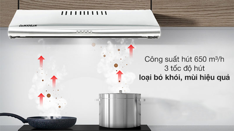 Công suất hút của Máy hút khói khử mùi Daikiosan DKH-000006