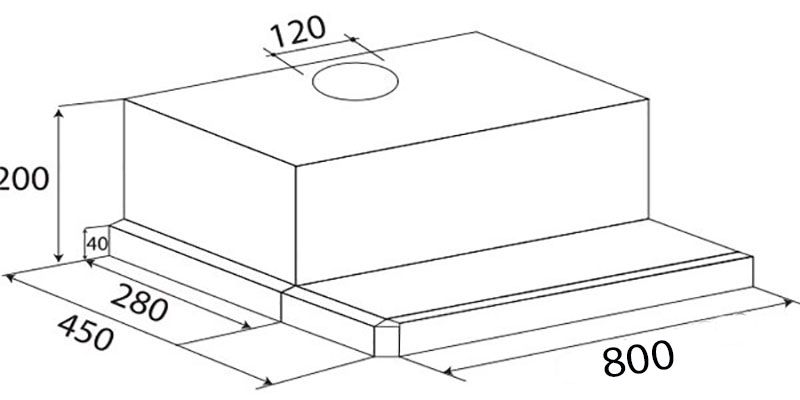 Máy hút khói khử mùi Kaff KF-TL80H - Hàng chính hãng