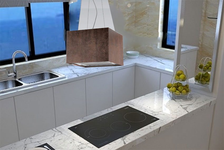 Thiết kế treo trần hiện đại của máy hút khói khử mùi Malloca CONCRETE K-400BR