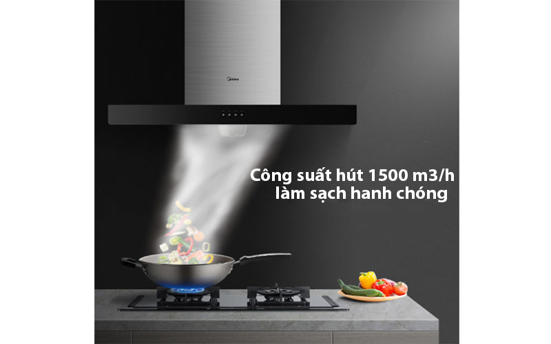 Máy hút khói khử mùi Midea CXW-220-B81 - Hàng chính hãng