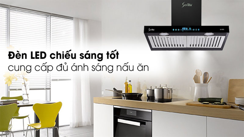 Đèn chiếu sáng LED của Máy hút khói khử mùi Sevilla SV-70T3