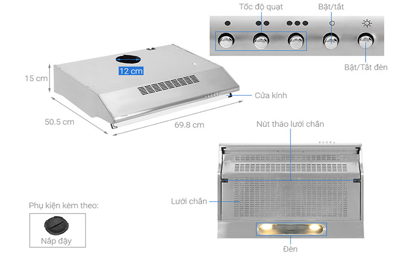 Máy hút khói khử mùi Torino FS303GE2XK23PU3V2LIX/F/70 - Hàng chính hãng