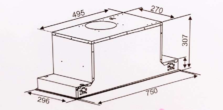 Máy hút khói khử mùi âm tủ Canzy CZ 68D - Hàng chính hãng
