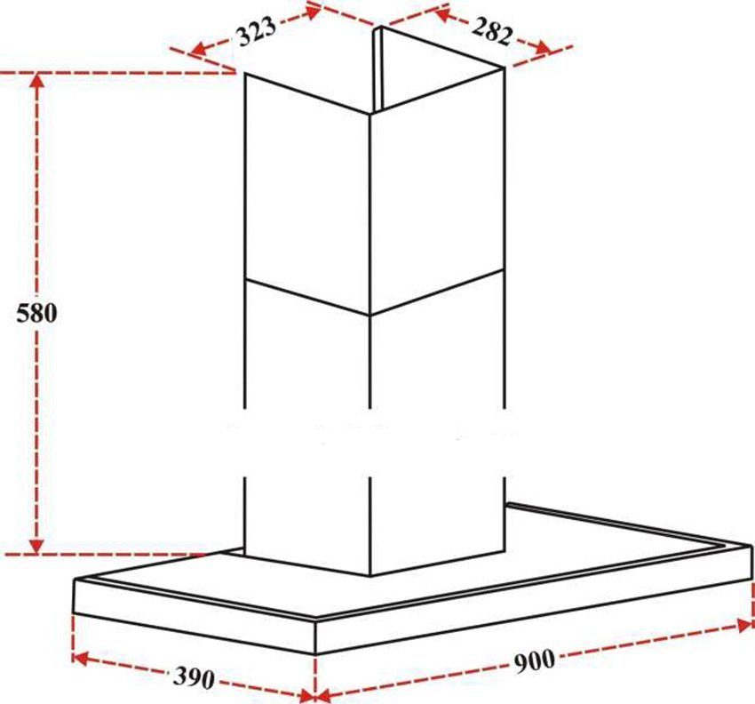 Máy hút mùi áp tường Chef's EH-LILIUM90P - Hàng chính hãng
