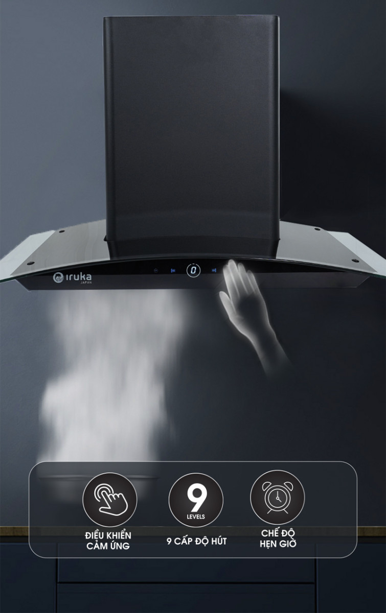 Máy hút khói khử mùi Iruka I-410 - Hàng chính hãng