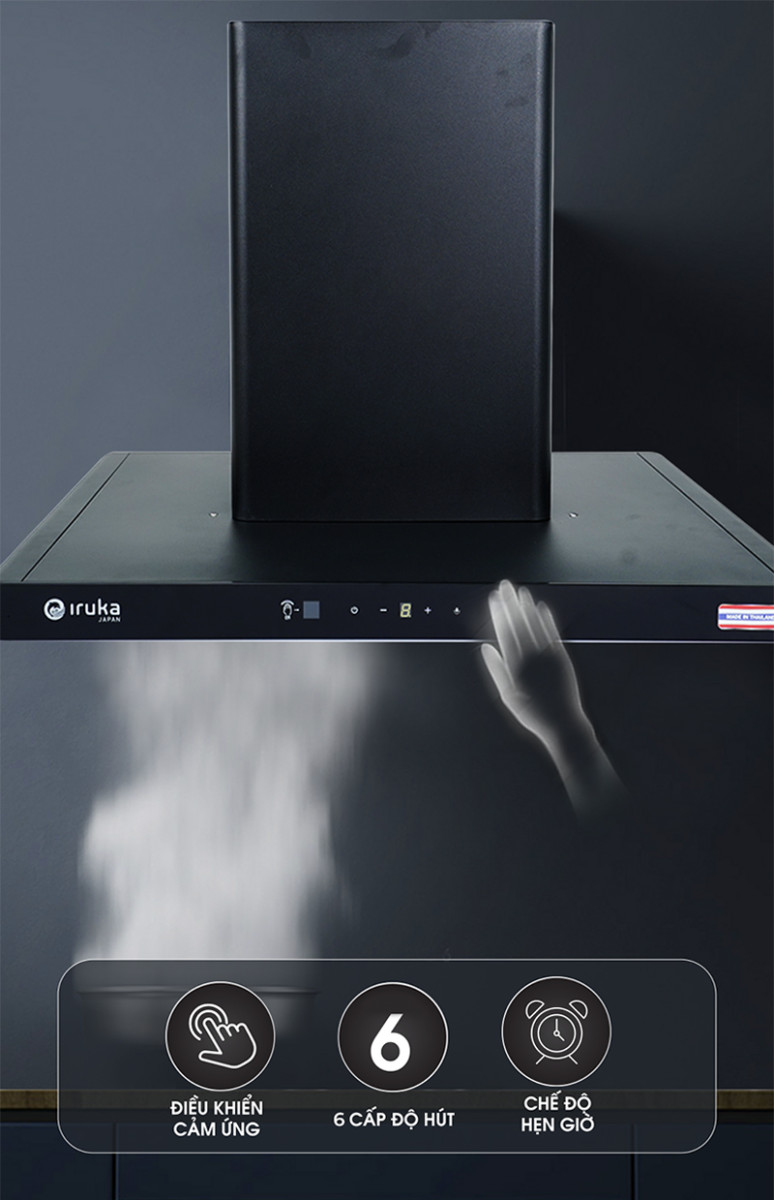 Máy hút khói khử mùi Iruka I-411 - Hàng chính hãng