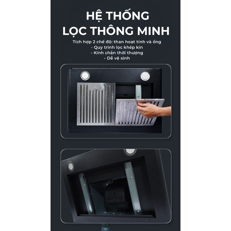 Máy hút khói khử mùi Iruka I-411 - Hàng chính hãng