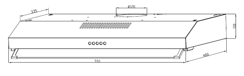 Máy hút mùi cổ điển Kaff KF-738B - Hàng chính hãng