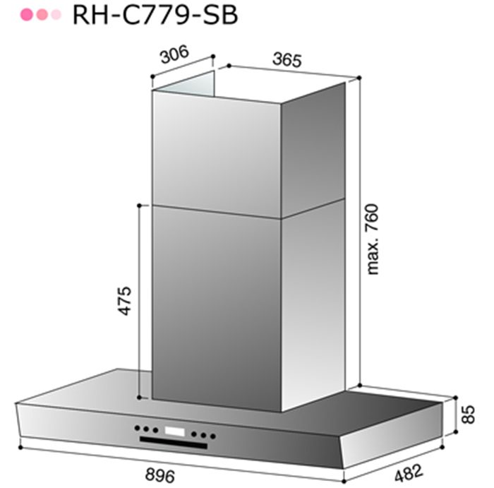Máy hút mùi Rinnai RH-C779-SB - Hàng chính hãng