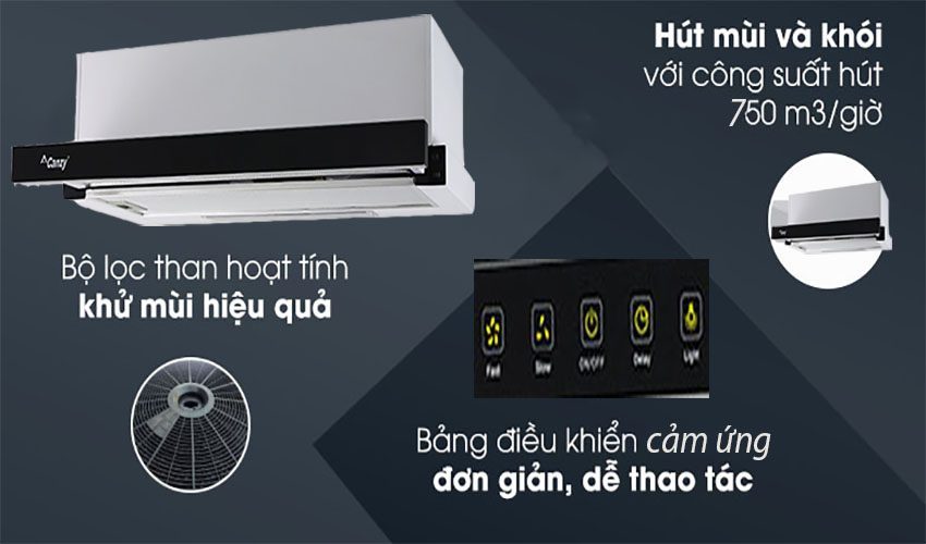 Máy hút khử mùi âm tủ Canzy CZ-700GI - Hàng chính hãng