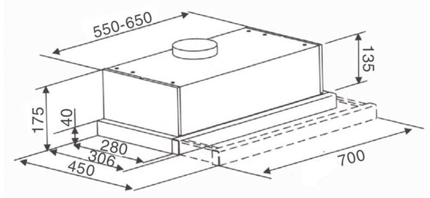Máy hút khử mùi âm tủ Binova BI-26-B-700 - Hàng chính hãng
