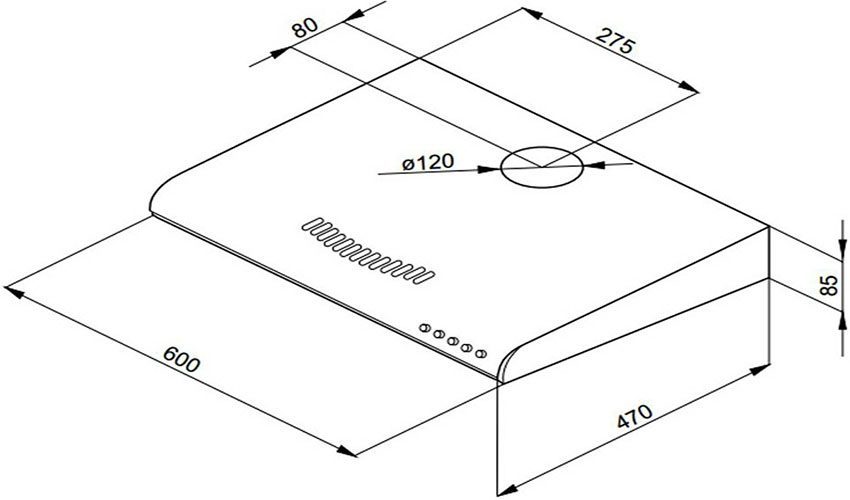 Máy hút mùi Amica OSC621 - Hàng chính hãng