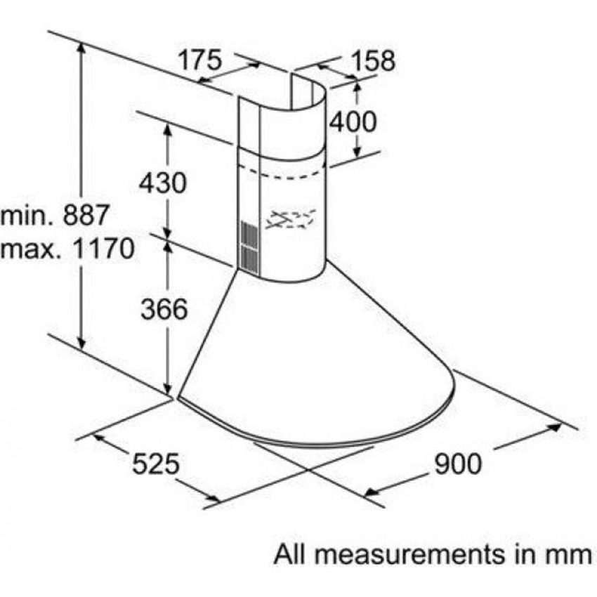 Máy hút mùi Bosch DWA091450 - Hàng chính hãng