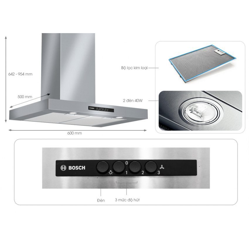 Máy hút mùi Bosch DWB07W651 - Hàng chính hãng