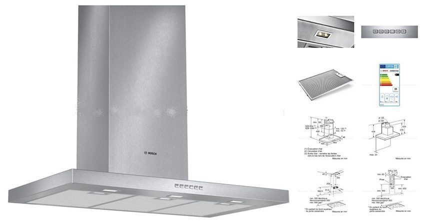 Cấu tạo chi tiết của máy hút mùi Bosch DWB097A50