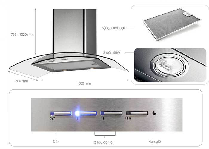 Máy hút mùi Cata GAMMA GLASS 60