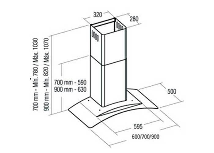 Máy hút khói Cata GAMMA GLASS 60