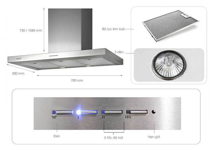 Máy hút mùi Cata SYGMA 70 - Hàng chính hãng