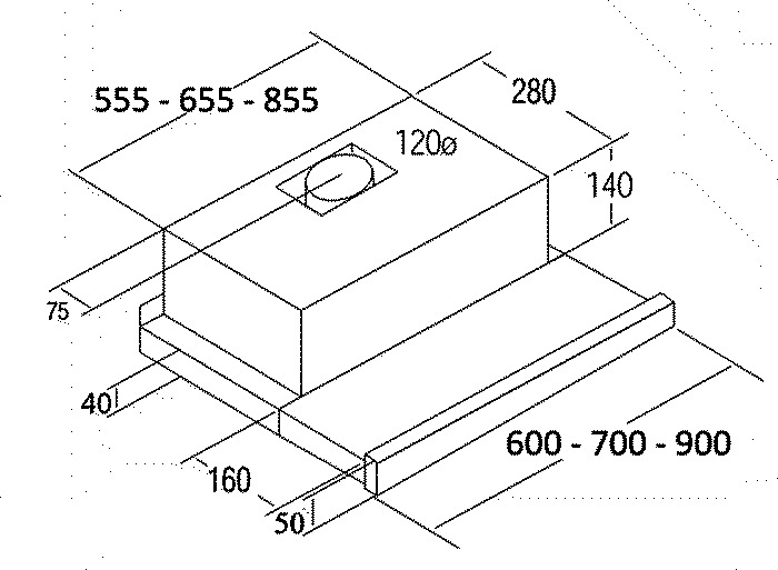 Máy hút mùi Cata TF 2003 Duralum 60 SD - Hàng chính hãng