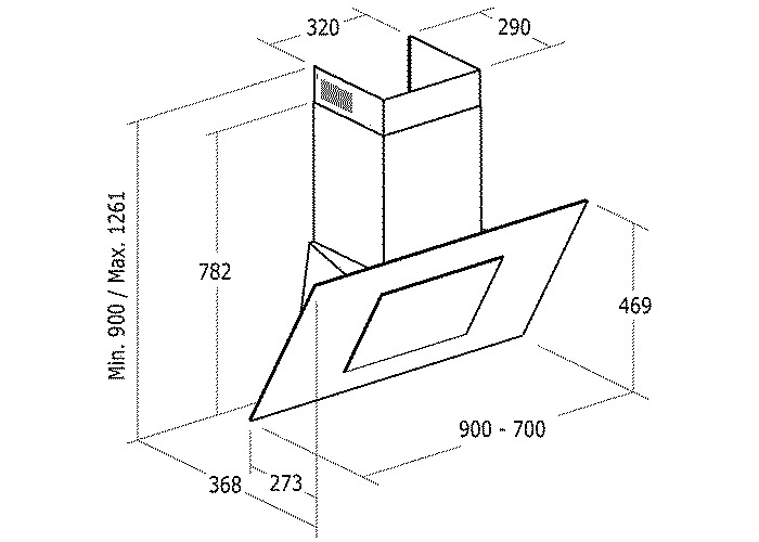 Máy hút mùi Cata THALASSA 700 BK - Hàng chính hãng