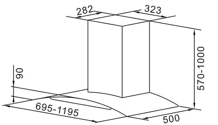 Máy hút khói khử mùi Chefs EH-R501E7