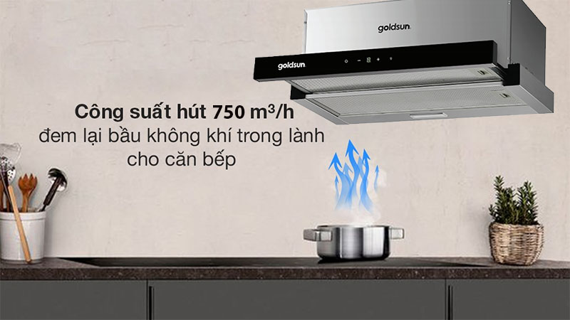 Công suất hút của Máy hút mùi Goldsun GRH7740