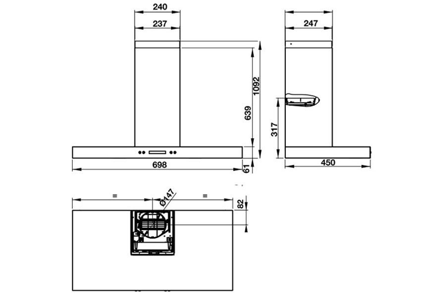 Máy hút mùi Hafele HH-WI70C 539.81.158 - Hàng chính hãng