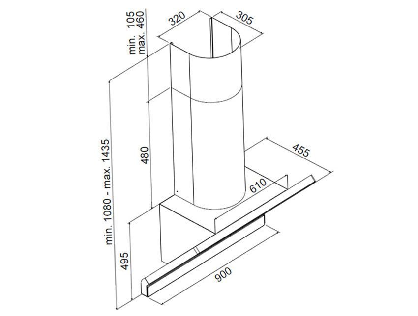 Máy hút mùi Hafele HH-WVG90A 535.82.203 - Hàng chính hãng